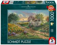 Puzzle 1000 Thomas Kinkade Pole słoneczników. Wydawca: Schmidt. SmakLiter.pl Opakowanie Puzzle 1000 Thomas Kinkade Pole słoneczników