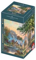 Puzzle 1000 Thomas Kinkade W starym młynie. Wydawca: Schmidt. SmakLiter.pl Opakowanie Puzzle 1000 Thomas Kinkade W starym młynie