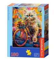 Puzzle 180 Kitten's Floral Ride CASTOR. Wydawca: Castorland. SmakLiter.pl Opakowanie Puzzle 180 Kitten's Floral Ride CASTOR