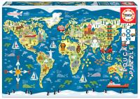 Puzzle 200 Mapa świata G3. Wydawca: Educa. SmakLiter.pl Opakowanie Puzzle 200 Mapa świata G3