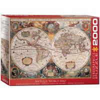 Puzzle 2000 Antique World Map 8220-1997. Wydawca: Eurographics. SmakLiter.pl Opakowanie Puzzle 2000 Antique World Map 8220-1997