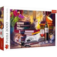 Puzzle 2000 Koci wieczór TREFL. Wydawca: Trefl. SmakLiter.pl Opakowanie Puzzle 2000 Koci wieczór TREFL