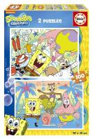 Puzzle 2x100 SpongeBob Kanciastoporty G3. Wydawca: Educa. SmakLiter.pl Opakowanie Puzzle 2x100 SpongeBob Kanciastoporty G3