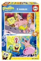 Puzzle 2x48 SpongeBob Kanciastoporty G3. Wydawca: Educa. SmakLiter.pl Opakowanie Puzzle 2x48 SpongeBob Kanciastoporty G3