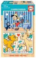 Puzzle 2x50 Pinokio/Król Lew (drewniane) G3. Wydawca: Educa. SmakLiter.pl Opakowanie Puzzle 2x50 Pinokio/Król Lew (drewniane) G3