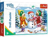 Opakowanie Puzzle 30 Zimowe zabawy Treflików TREFL
