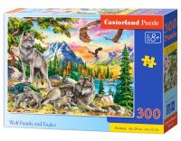 Puzzle 300 Wolf Family and Eagles CASTOR. Wydawca: Castorland. SmakLiter.pl Opakowanie Puzzle 300 Wolf Family and Eagles CASTOR