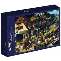 Puzzle 3000 Przysłowia, Piotr Brueghel, 1559. Wydawca: Bluebird Puzzle. SmakLiter.pl Opakowanie Puzzle 3000 Przysłowia, Piotr Brueghel, 1559