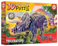 Puzzle 3D Dinozaury - Triceratops 67 el. G3. Wydawca: Educa. SmakLiter.pl Opakowanie Puzzle 3D Dinozaury - Triceratops 67 el. G3