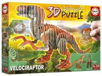 Puzzle 3D Dinozaury - Welociraptor 64 el. G3. Wydawca: Educa. SmakLiter.pl Opakowanie Puzzle 3D Dinozaury - Welociraptor 64 el. G3