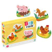 Puzzle 3w1 Dzień na farmie. Wydawca: Dodo. SmakLiter.pl Opakowanie Puzzle 3w1 Dzień na farmie