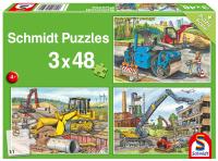 Puzzle 3x48 Pojazdy budowlane G3. Wydawca: Schmidt. SmakLiter.pl Opakowanie Puzzle 3x48 Pojazdy budowlane G3