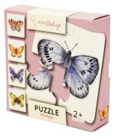 Puzzle 4-elementowe Motyle. Wydawca: Mama Maluje. SmakLiter.pl Opakowanie Puzzle 4-elementowe Motyle