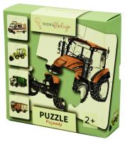 Puzzle 4-elementowe Pojazdy. Wydawca: Mama Maluje. SmakLiter.pl Opakowanie Puzzle 4-elementowe Pojazdy