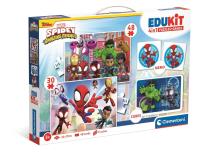 Opakowanie Puzzle 48 + 36 + Memo + 6 klocków Edukit Spidey