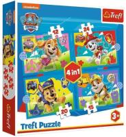 Opakowanie Puzzle 4w1 Biegnące Pieskii TREFL