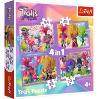 Opakowanie Puzzle 4w1 Przygody kolorowych Trolli TREFL