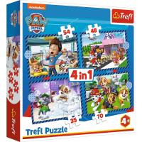 Puzzle 4w1 Psie sprawy. Wydawca: Trefl. SmakLiter.pl Opakowanie Puzzle 4w1 Psie sprawy