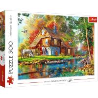 Puzzle 500 Chatka nad rzeką MGL 37484. Wydawca: Trefl PAP. SmakLiter.pl Opakowanie Puzzle 500 Chatka nad rzeką MGL 37484
