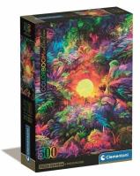 Puzzle 500 Compact Psychedelic Jungle Sunrise. Wydawca: Clementoni. SmakLiter.pl Opakowanie Puzzle 500 Compact Psychedelic Jungle Sunrise