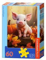 Puzzle 60 Cute Fall Piglet CASTOR. Wydawca: Castorland. SmakLiter.pl Opakowanie Puzzle 60 Cute Fall Piglet CASTOR