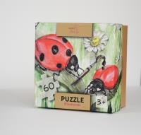 Puzzle 60el Biedronki. Wydawca: Mama Maluje. SmakLiter.pl Opakowanie Puzzle 60el Biedronki