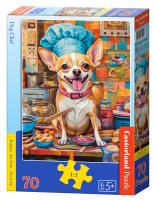 Puzzle 70 Dog Chef CASTOR. Wydawca: Castorland. SmakLiter.pl Opakowanie Puzzle 70 Dog Chef CASTOR