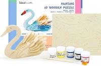 Opakowanie Puzzle drewniane 3D Do Malowania Łabędź