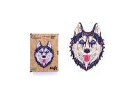 Opakowanie Puzzle drewniane eko 123 Śnieżny husky A3