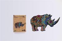 Opakowanie Puzzle drewniane eko 125 Rzadki nosorożec A3