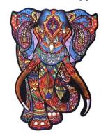 Opakowanie Puzzle drewniane eko 68 Słoń indyjski A4