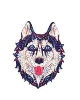 Opakowanie Puzzle drewniane eko 73 Śnieżny husky A4