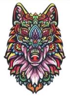 Opakowanie Puzzle drewniane eko 73 Tajemniczy wilk A4