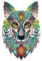 Opakowanie Puzzle drewniane kolorowe Wilk