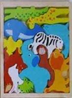 Opakowanie Puzzle drewniane na planszy Zoo
