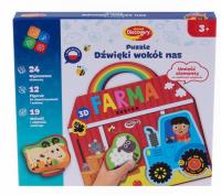 Puzzle dźwięki wokół nas 3D Farm. Wydawca: Dumel. SmakLiter.pl Opakowanie Puzzle dźwięki wokół nas 3D Farm