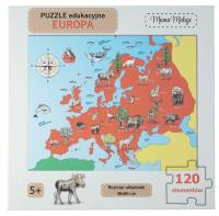 Puzzle edukacyjne Europa 120el. Wydawca: Mama Maluje. SmakLiter.pl Opakowanie Puzzle edukacyjne Europa 120el