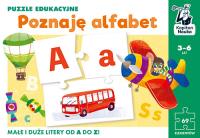 Puzzle edukacyjne Poznaję alfabet 3-6 lat. Autor: Zofia Traczyk, Agnieszka Ulatowska. SmakLiter.pl Okładka książki Puzzle edukacyjne Poznaję alfabet 3-6 lat