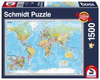 Puzzle PQ 1500 Mapa świata G3. Wydawca: Schmidt. SmakLiter.pl Opakowanie Puzzle PQ 1500 Mapa świata G3