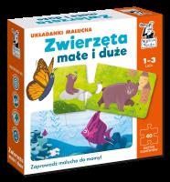Puzzle Zwierzęta małe i duże Układanki malucha. Kapitan Nauka. Autor: Opracowanie zbiorowe. SmakLiter.pl Okładka książki Puzzle Zwierzęta małe i duże Układanki malucha. Kapitan Nauka