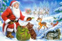 Opakowanie Puzzlowa kartka pocztowa Santa and The Bear