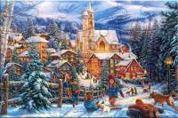 Opakowanie Puzzlowa kartka pocztowa Sledding to Town