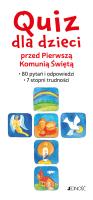 Okładka książki Quiz dla dzieci przed Pierwszą Komunią Świętą. 80 pytań i odpowiedzi. 7 stopni trudności