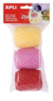 Rafia Candy sztywna naturalna 30m 3 kolory. Wydawca: Apli. SmakLiter.pl Opakowanie Rafia Candy sztywna naturalna 30m 3 kolory