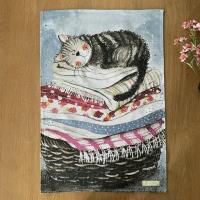 Opakowanie Ręcznik kuchenny TT08 Kot na koszu z praniem