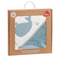 Opakowanie Ręcznik z kapturem i myjką wieloryb