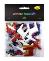 Renifery z pianki brokatowej kolorowe ok 30szt. Wydawca: Galeria Hobby. SmakLiter.pl Opakowanie Renifery z pianki brokatowej kolorowe ok 30szt