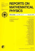 Opakowanie Reports on Mathematical Physics 60/3