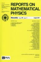 Okładka książki Reports on Mathematical Physics 69/3 /2012
