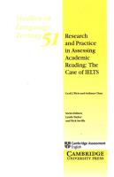 Okładka książki Research and Practice in Assessing Academic Reading: The Case of IELTS